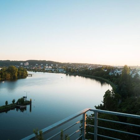 Penthouse Wohnung Mit Schoenem Moselblick In Metternich Koblenz  Buitenkant foto